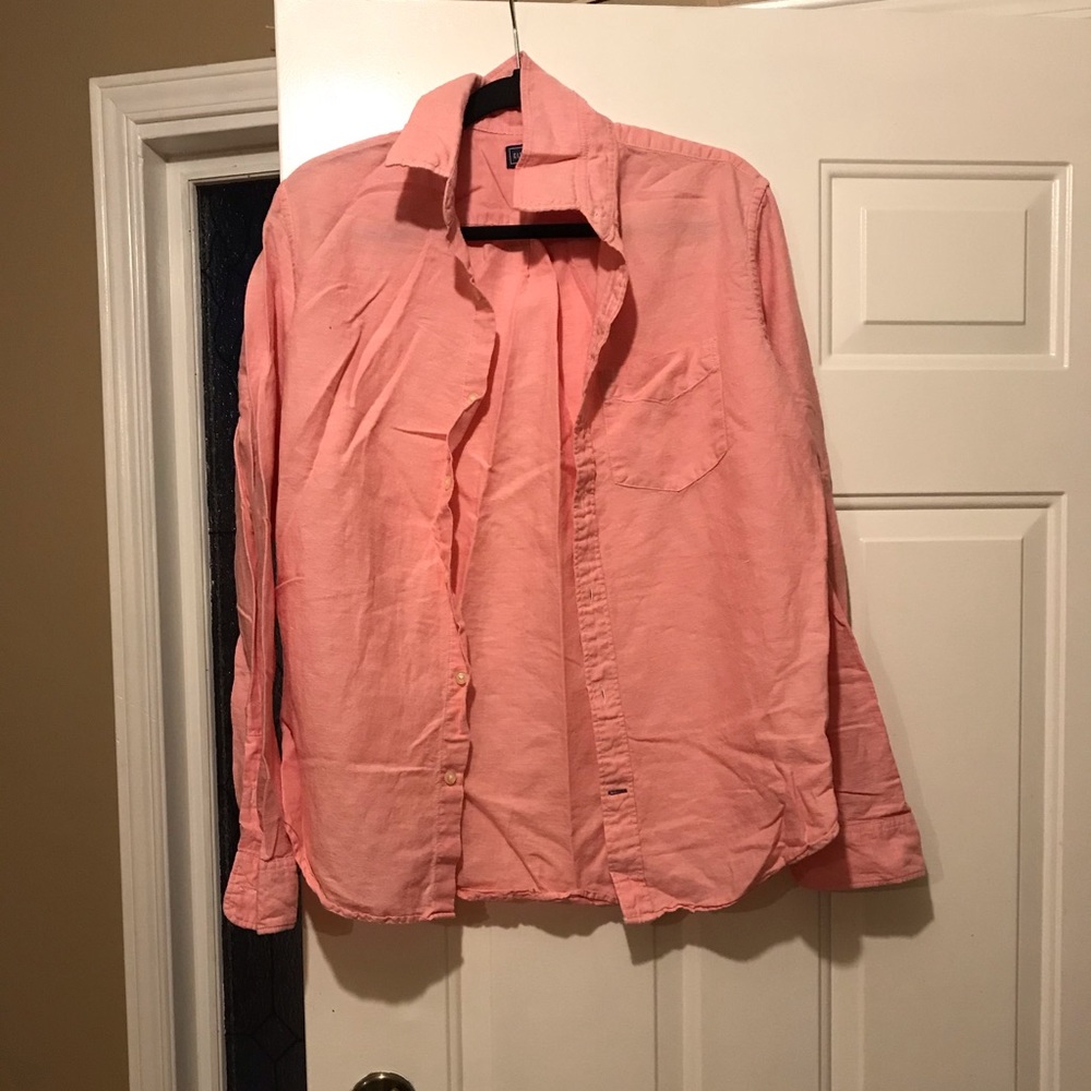 Gap - Men’s Salmon Button Down Linen Shirt - S
